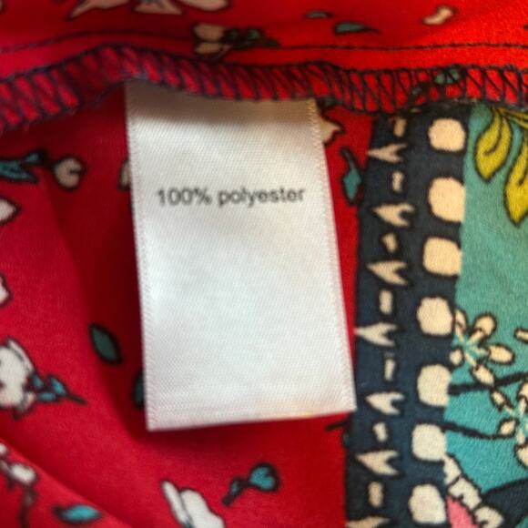 Maurices Patterned V-neck Tank Womens XL Red Mixed Print Floral Boho Shell Top - Picture 7 of 9